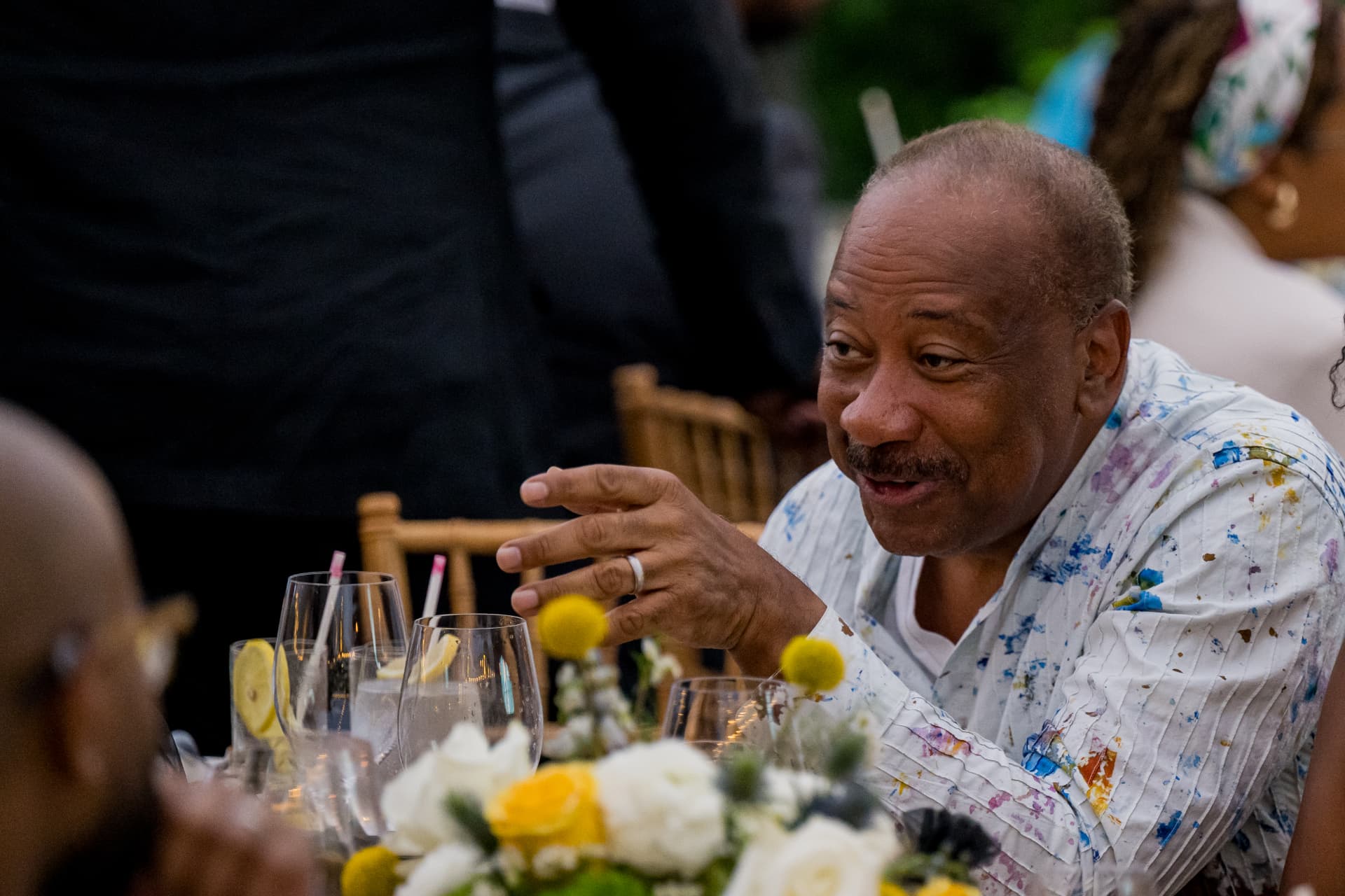 Guest sharing a story at the Afrotech HealthStack dinner