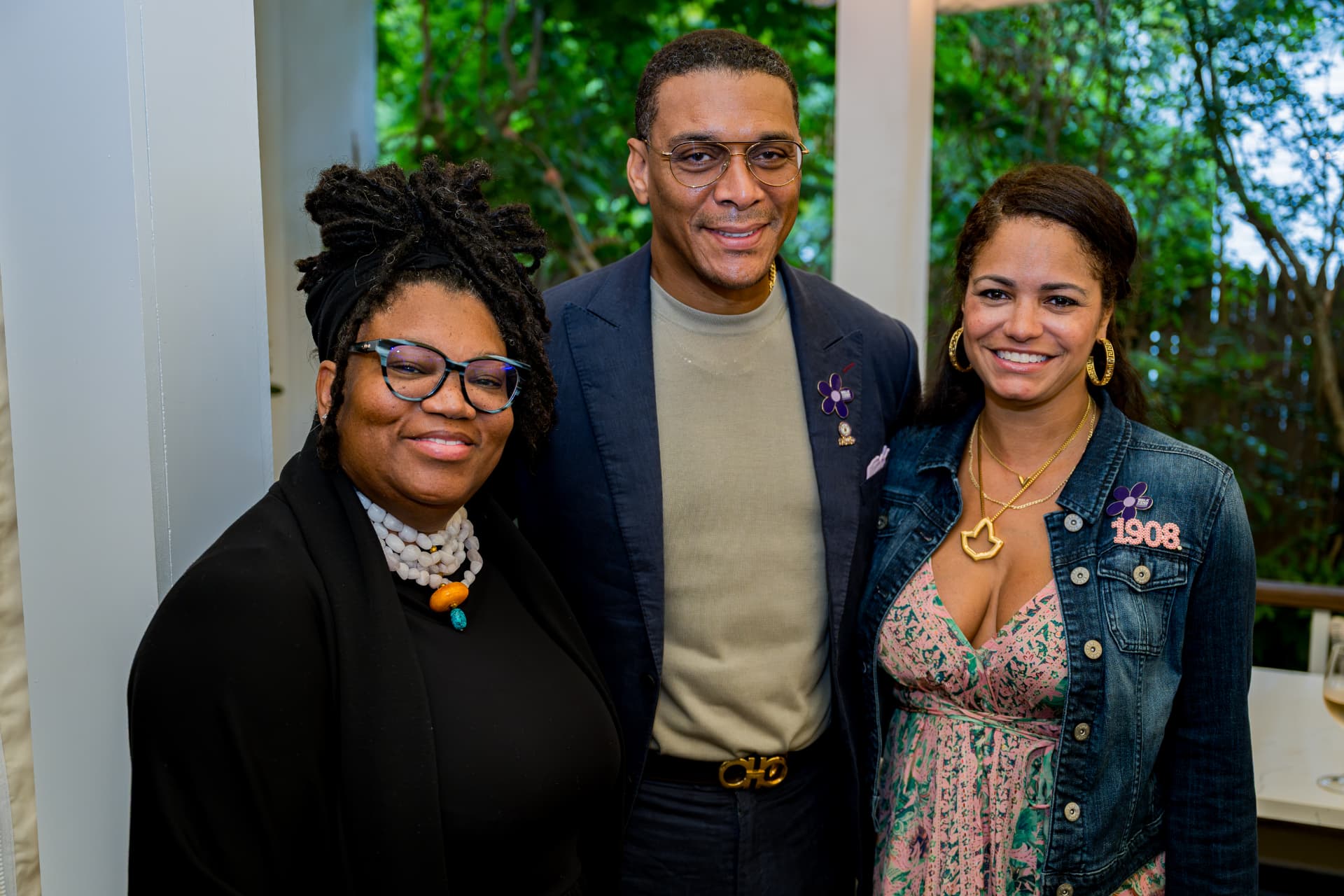 Three guests posing at Afrotech HealthStack on the Vineyard