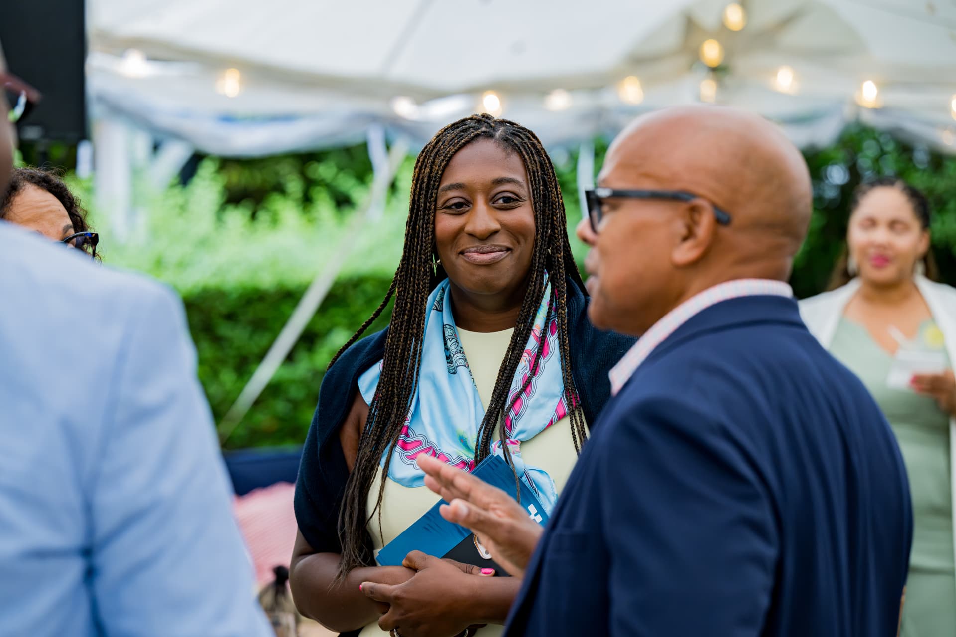 Attendees networking at Afrotech HealthStack on Martha's Vineyard